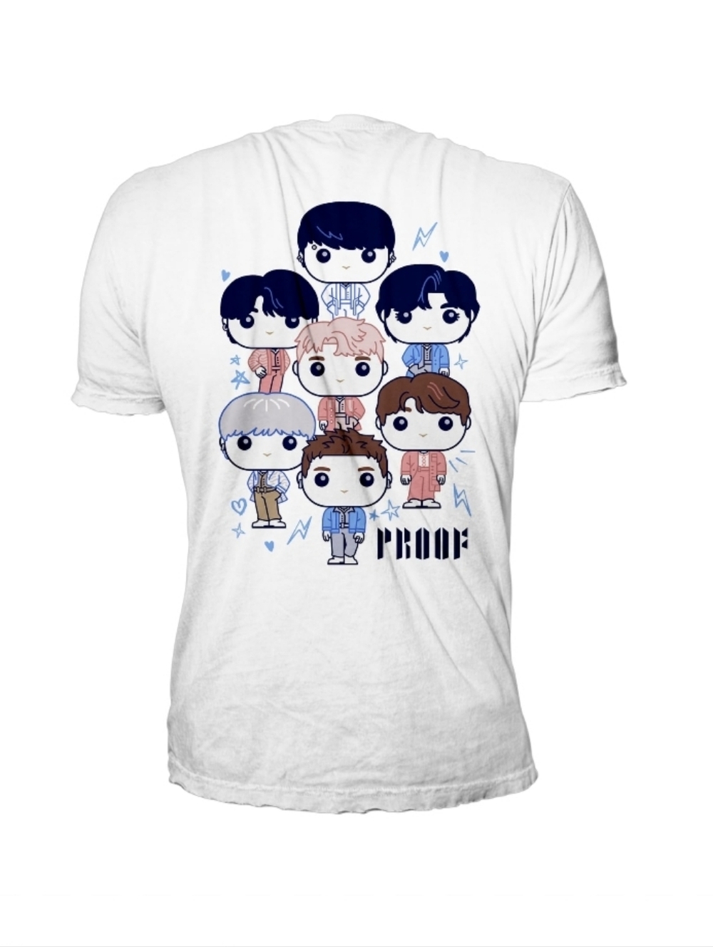 Funko BTS Proof White Tee Navy Graphic Large Unisex Kpop Fandom Shirt Top Album